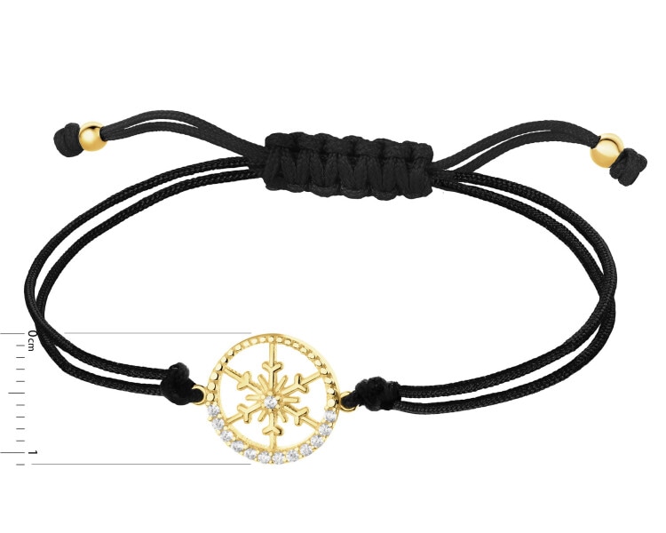 8 K Yellow Gold Bracelet with Cubic Zirconia