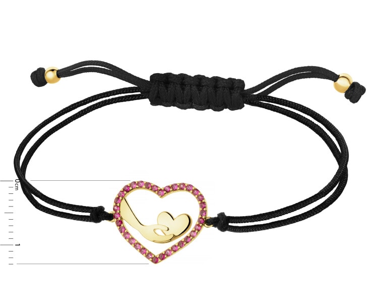 8 K Yellow Gold Bracelet with Cubic Zirconia