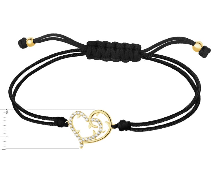 8 K Yellow Gold Bracelet with Cubic Zirconia