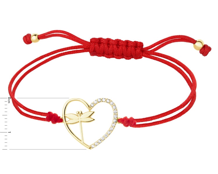 9 K Yellow Gold Bracelet with Cubic Zirconia