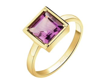 Złoty pierścionek z ametystem