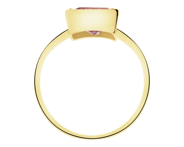 Złoty pierścionek z ametystem