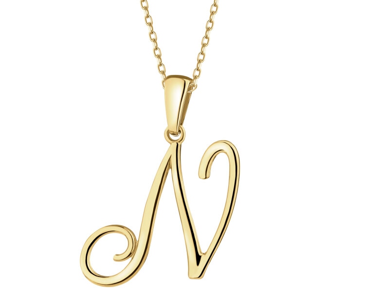 Złota zawieszka - litera N
