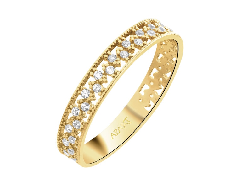 Złoty pierścionek z cyrkoniami