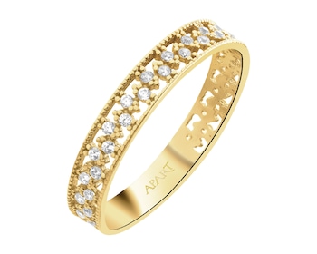 Złoty pierścionek z cyrkoniami