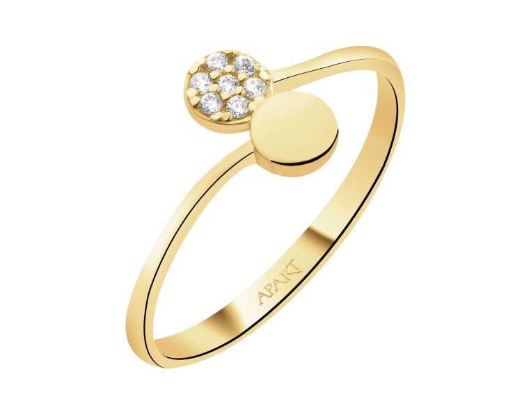 Złoty pierścionek z cyrkoniami