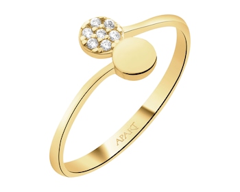 Złoty pierścionek z cyrkoniami