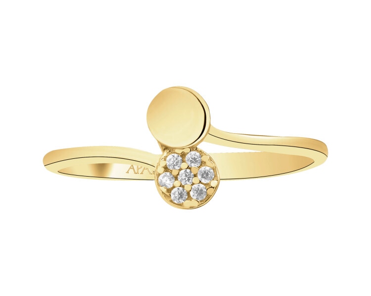 Złoty pierścionek z cyrkoniami