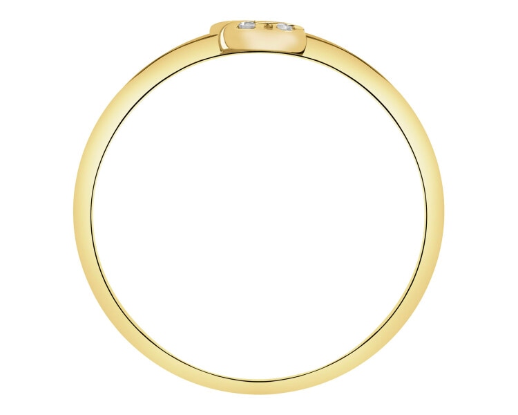 Złoty pierścionek z cyrkoniami