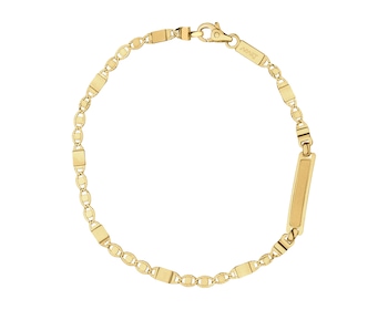 Złota bransoletka z blaszką