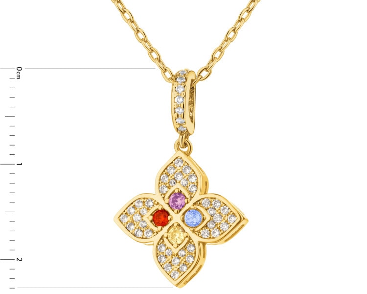 Gold-Plated Brass Necklace with Cubic Zirconia