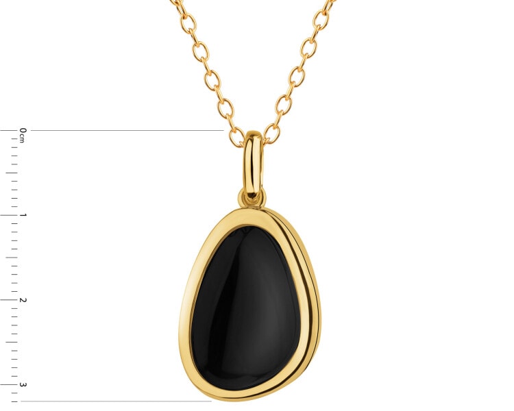 Gold-Plated Brass Necklace with Agate