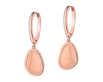 Kolczyki z mosiądzu pozłacane z kwarcami