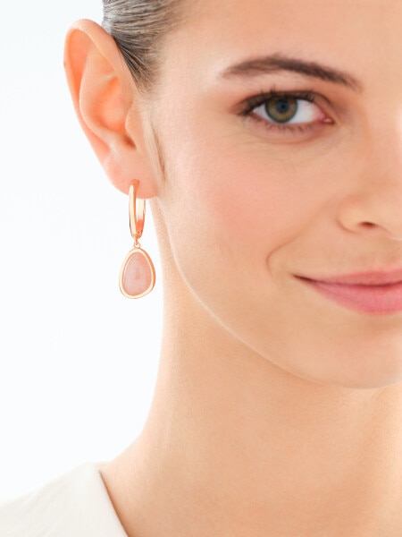 Pozlacené náušnice z mosazi s křemeny