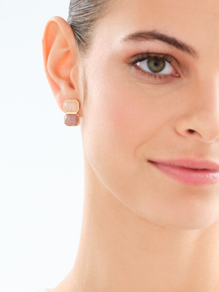 Pozlacené náušnice z mosazi s křemeny