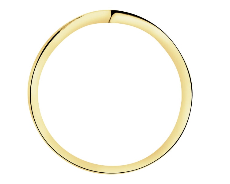 Złoty pierścionek z cyrkonią