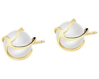 Złote kolczyki z perłami