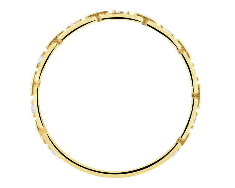 Złoty pierścionek z cyrkoniami