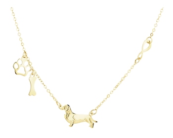 Złoty naszyjnik - piesek, kość, łapka, nieskończoność