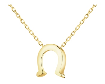 Złoty naszyjnik z cyrkonią - podkowa