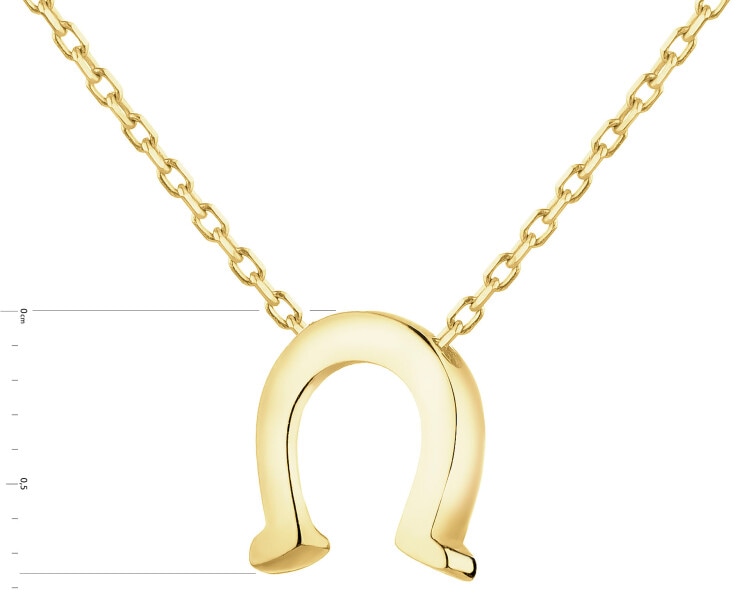 Złoty naszyjnik z cyrkonią - podkowa