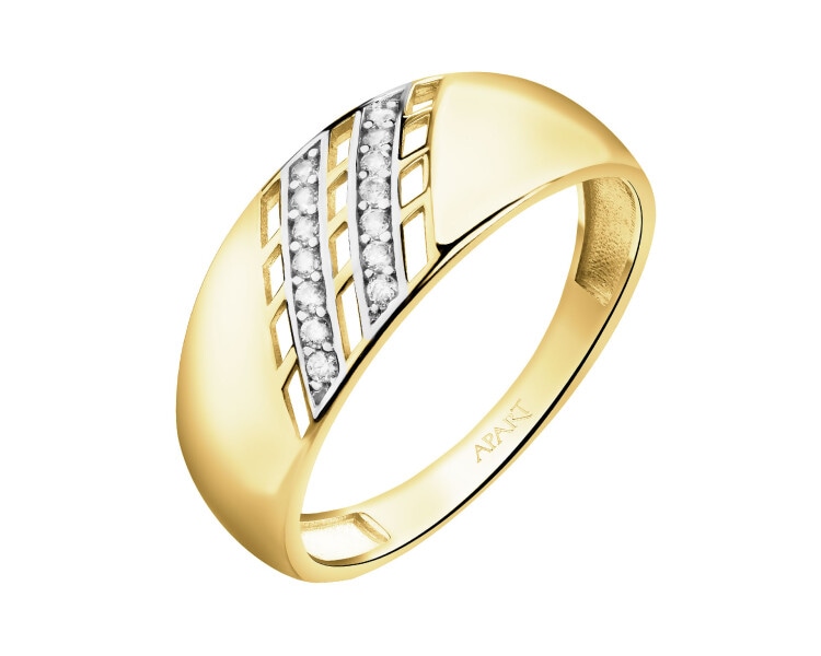 Złoty pierścionek z cyrkoniami