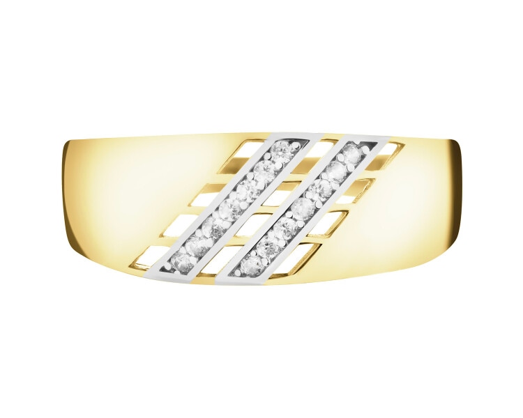 Złoty pierścionek z cyrkoniami