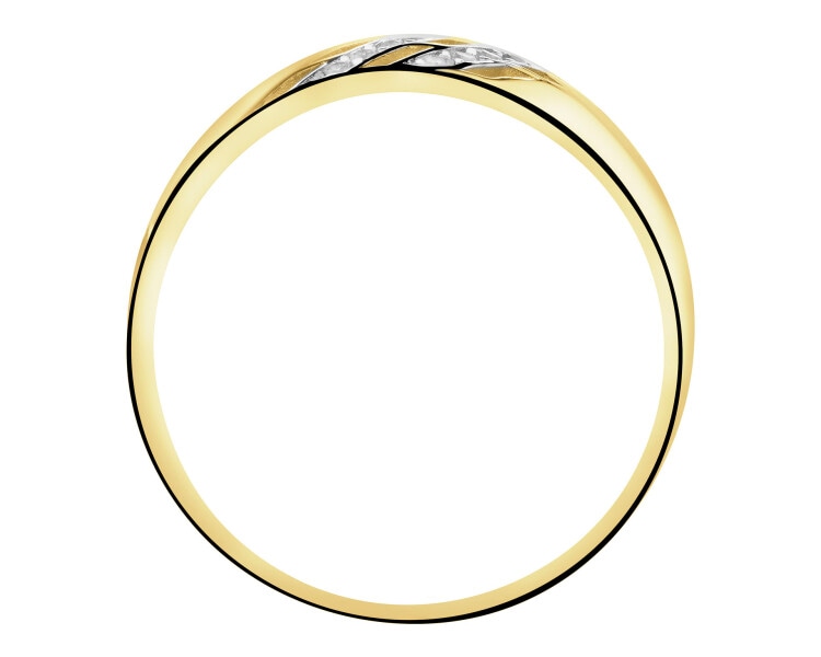 Złoty pierścionek z cyrkoniami