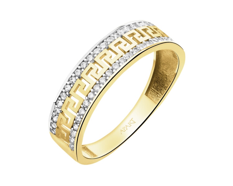 Złoty pierścionek z cyrkoniami