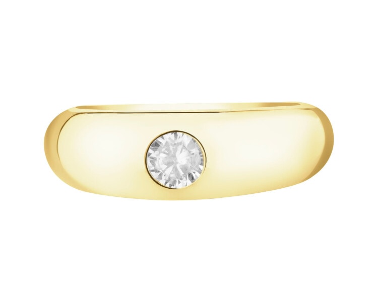 Złoty pierścionek z cyrkonią