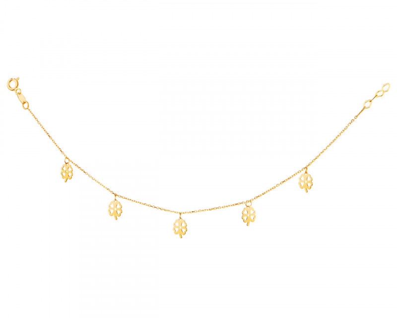 Złota bransoletka, ankier- koniczynki