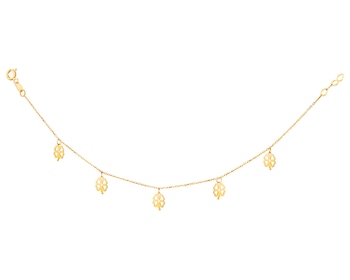 Złota bransoletka, ankier- koniczynki