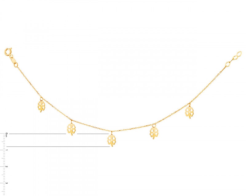 Złota bransoletka, ankier- koniczynki