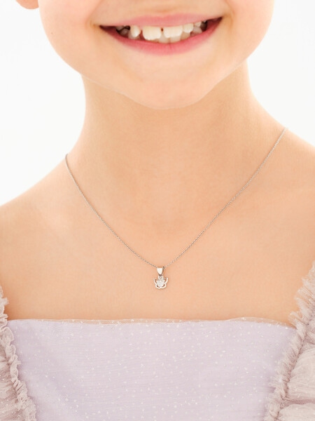 Rhodium Plated Silver Set with Cubic Zirconia
