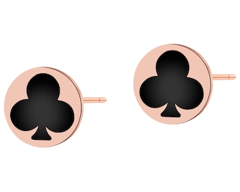 Kolczyki ze stali szlachetnej z emalią - trefl