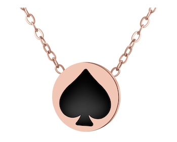 Naszyjnik ze stali szlachetnej z emalią - pik