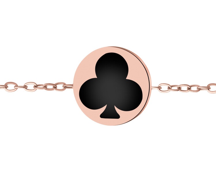 Bransoletka ze stali szlachetnej z emalią - trefl