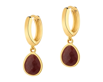 Kolczyki z mosiądzu pozłacane z agatami