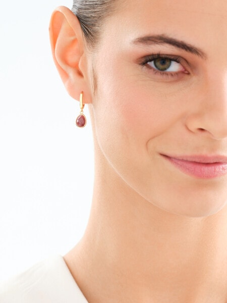 Kolczyki z mosiądzu pozłacane z agatami