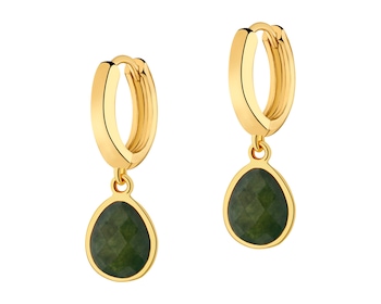 Kolczyki z mosiądzu pozłacane z agatami