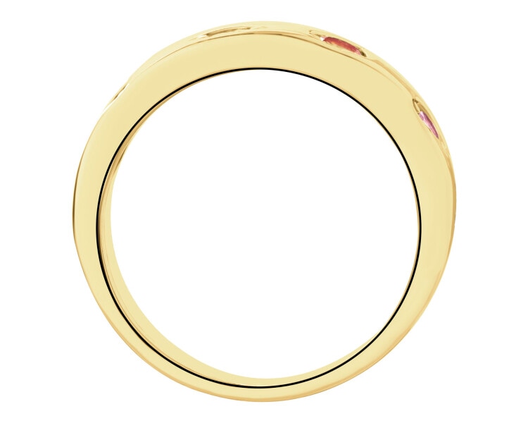 Pierścionek z mosiądzu pozłacany z cyrkoniami