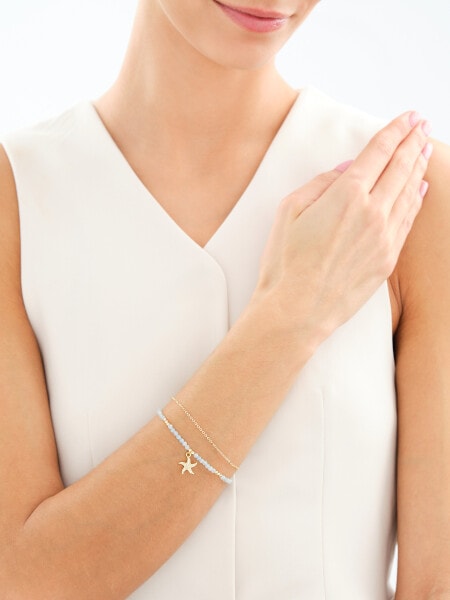 Pozlacený náramek z mosazi se zirkony – hvězdice