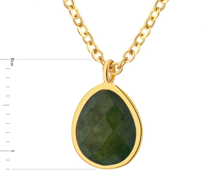 Gold-Plated Brass Necklace with Agate