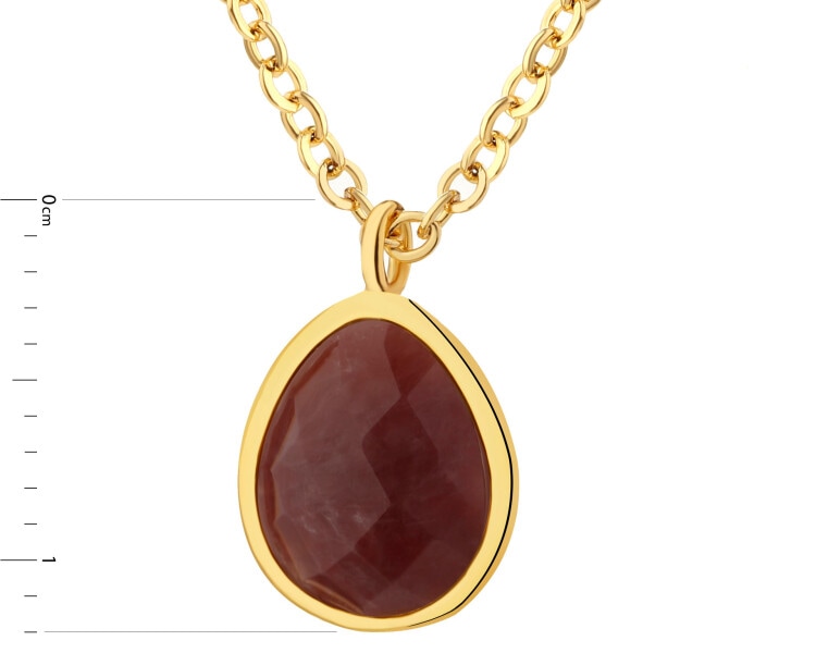 Gold-Plated Brass Necklace with Agate