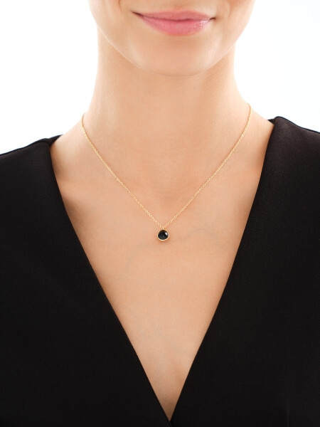 Pozlacený náhrdelník z mosazi s achátem