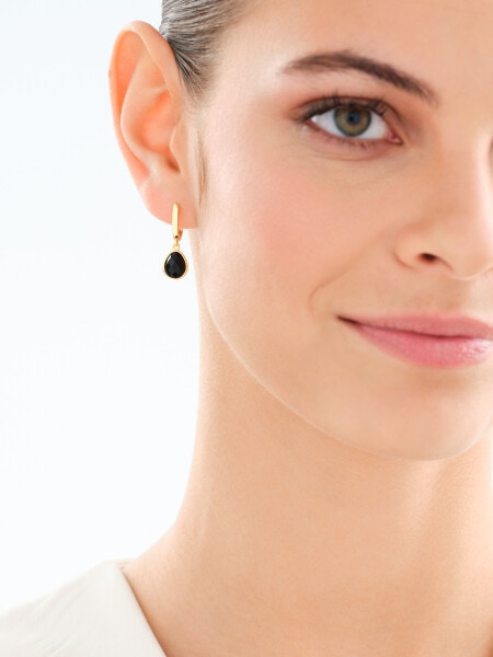 Kolczyki z mosiądzu pozłacane z agatami