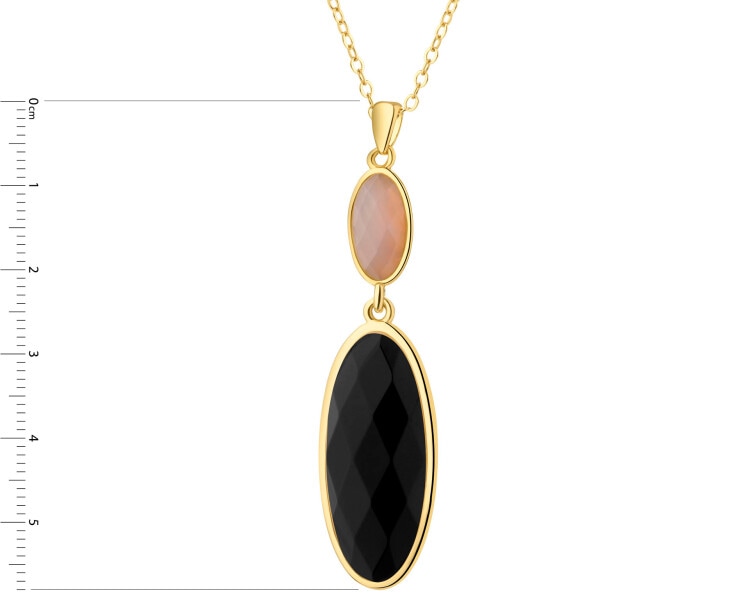 Gold-Plated Brass Necklace with Agate