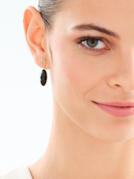 Pozlacené náušnice z mosazi s acháty