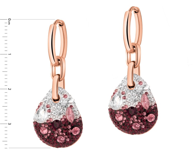 Stainless Steel Dangling Earring with Crystal