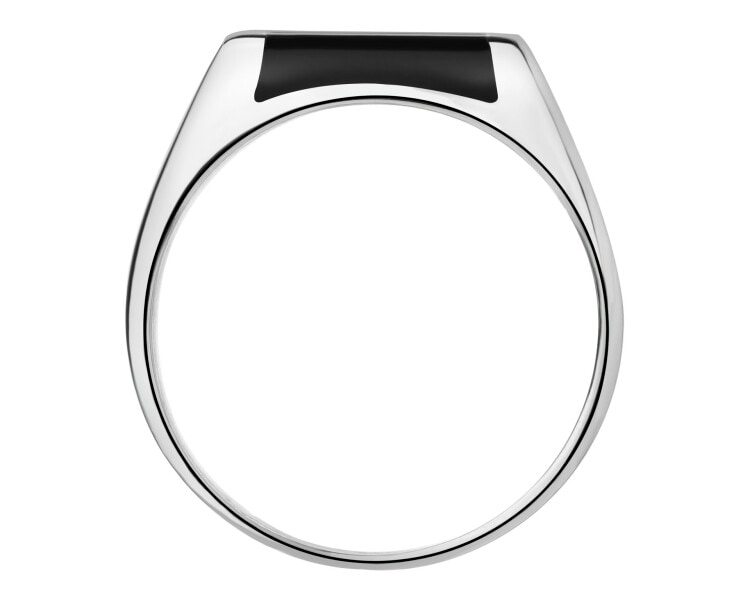 Sygnet ze stali szlachetnej z emalią